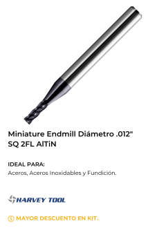 Fresa miniatura Harvey Tool precio Mexico
