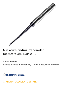 Fresa miniatura Harvey Tool precio Mexico