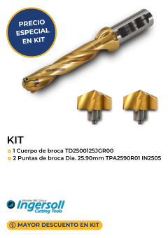 KIT cuerpo de broca INGERSOLL TD2500125JGR00 Mexico 2024